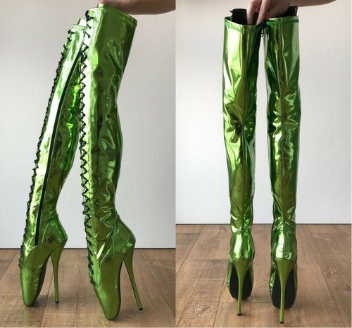 green stiletto boots